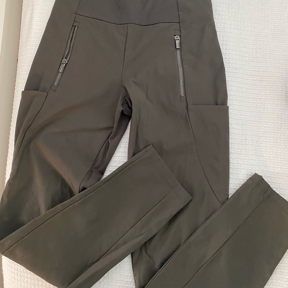 Deep olive colored Athleta joggers